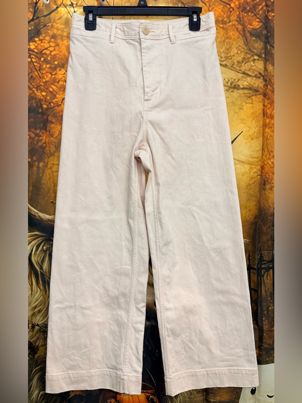 La Via Women’s  Wide Leg Cotton Pants in Light Pink